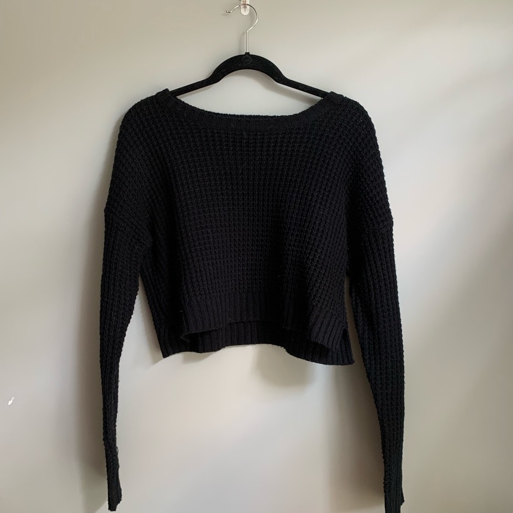 Cropped black sweater